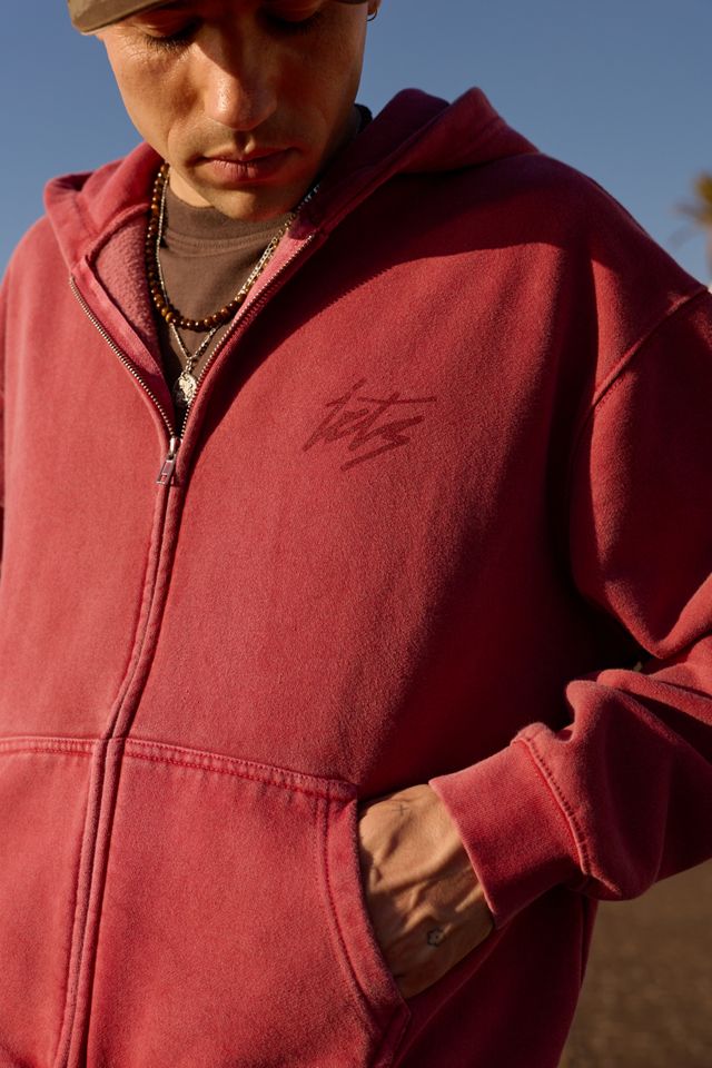 iets frans... Raspberry Script Zip-Through Kapuzenpullover #2