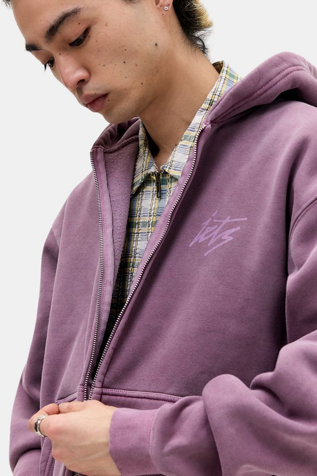 iets frans... Sweat à capuche zippé à script violet #2