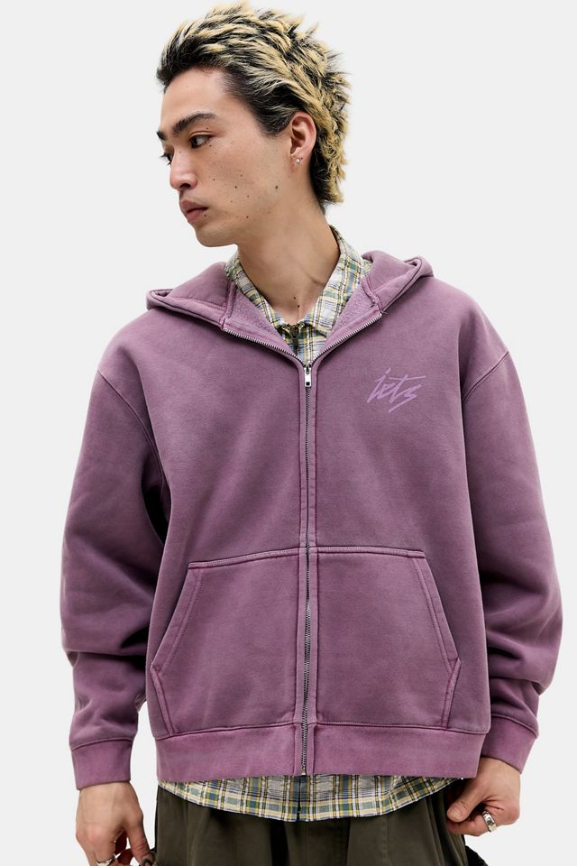 iets frans... Sweat à capuche zippé à script violet #3