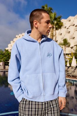 iets frans... Pale Blue Script Zip-Through Hoodie