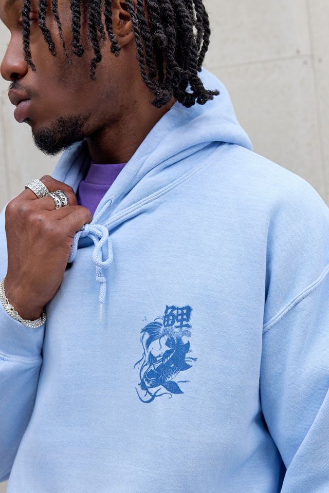 Sweat à capuche UO Trio de carpes koï bleu poudre #1