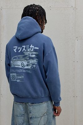 Sweat à capuche UO Blue Big Block Car