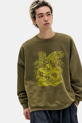 UO Grünes Garuda Drachen Sweatshirt