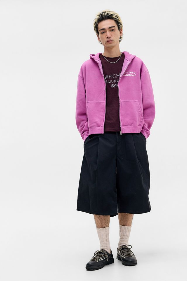Sweat à capuche zippé UO voiture écrasée rose #2