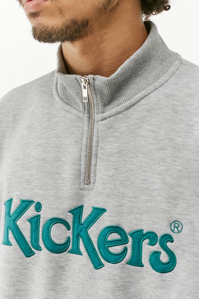 Kickers Grey Quarter-Zip Logo Jumper | Urban Outfitters UK