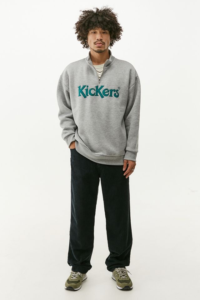 Kickers Grey Quarter-Zip Logo Jumper | Urban Outfitters UK