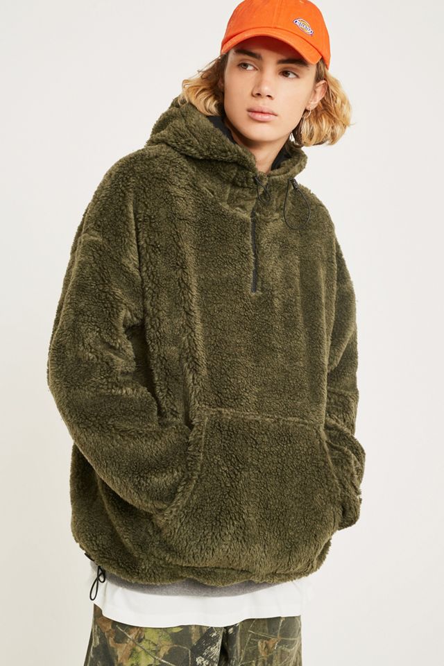 UO Borg Khaki Kapuzenpullover #1