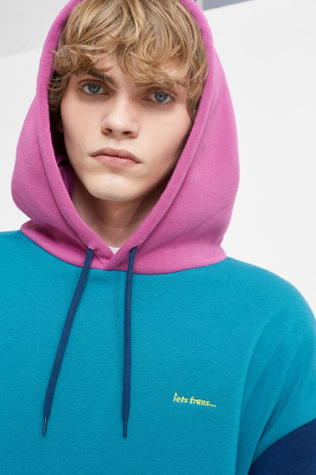 iets frans… Blue and Magenta Colourblock Hoodie #1