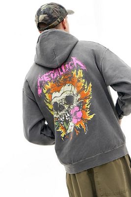 UO Schwarz Metallica Kapuzenpullover
