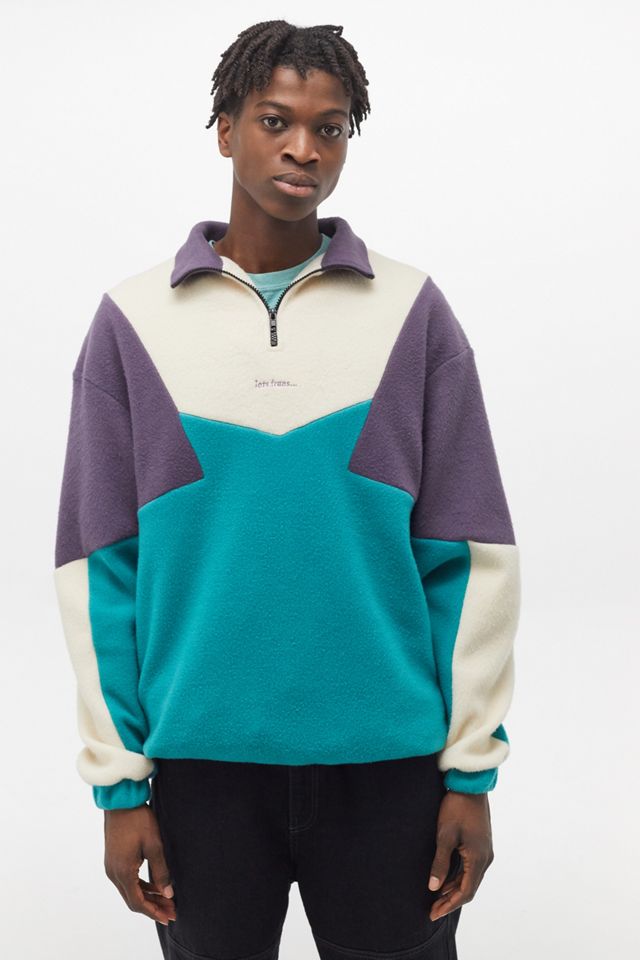 Mock Neck Iets Frans Fleece Pullover Iets Forest Green Polar