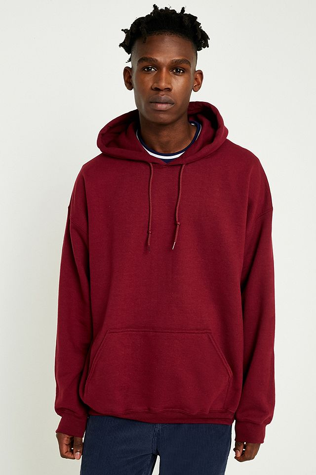 UO Burgundy Oversized Hoodie | Urban Outfitters UK