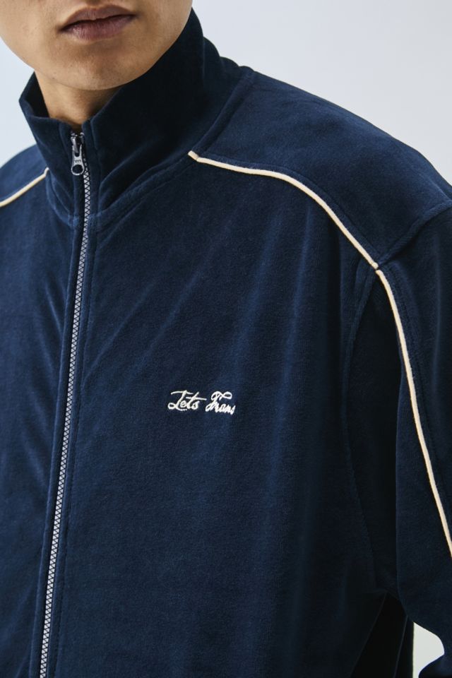 iets frans... Navy Velour Track Top | Urban Outfitters UK