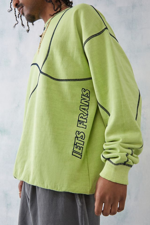 iets frans... Lime Contrast Stitch Sweatshirt  #1