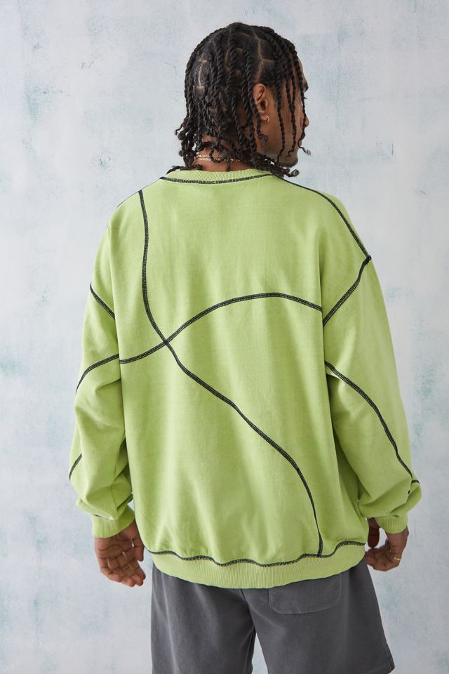 iets frans... Lime Contrast Stitch Sweatshirt  #2
