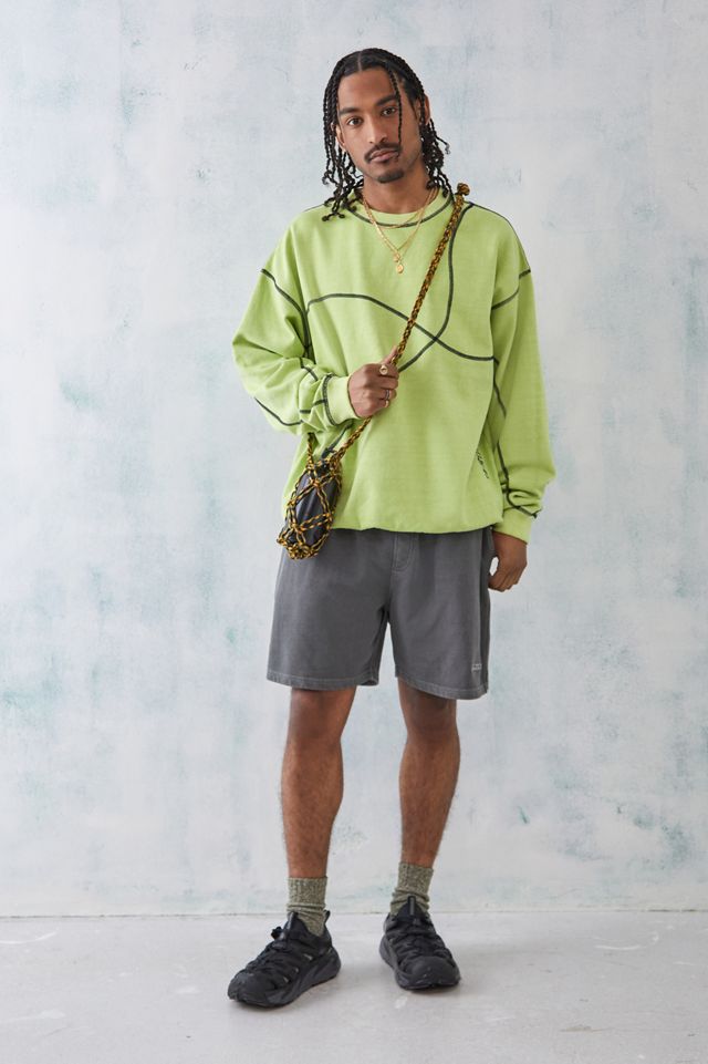 iets frans... Lime Contrast Stitch Sweatshirt  #3