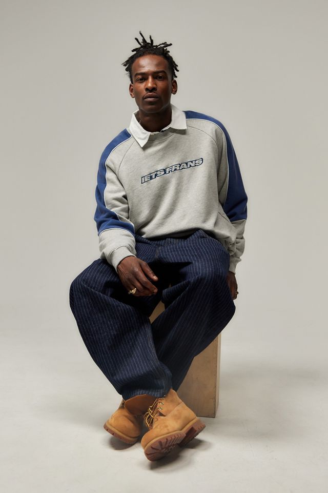 iets frans... Grey & Blue Panel Sweatshirt #1