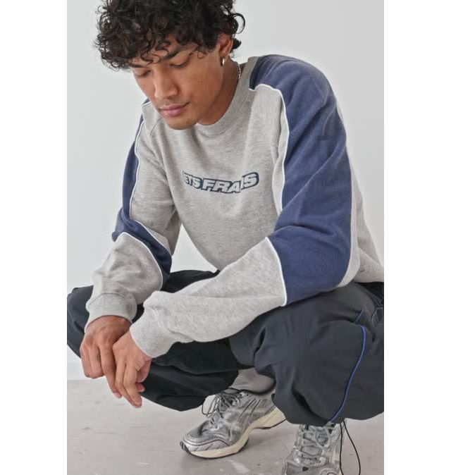 iets frans. Grey Blue Panel Sweatshirt