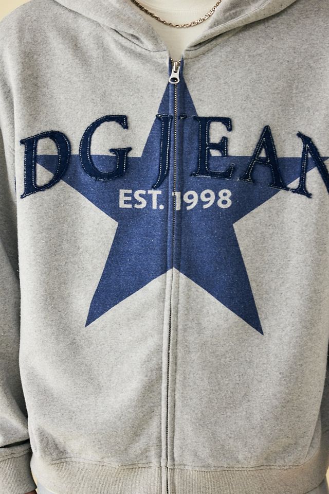 BDG Felpa grigia con cappuccio e zip #1