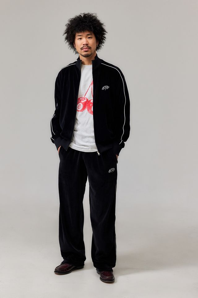 iets frans... Black Velour Track Top #1