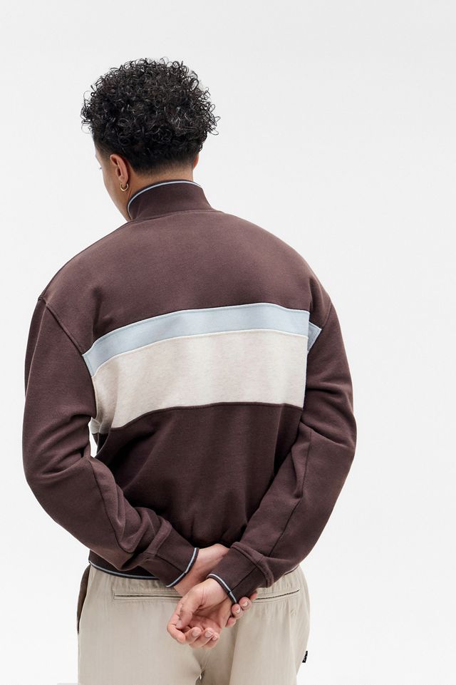 iets frans... Brown Panelled Mock Neck Pullover #3