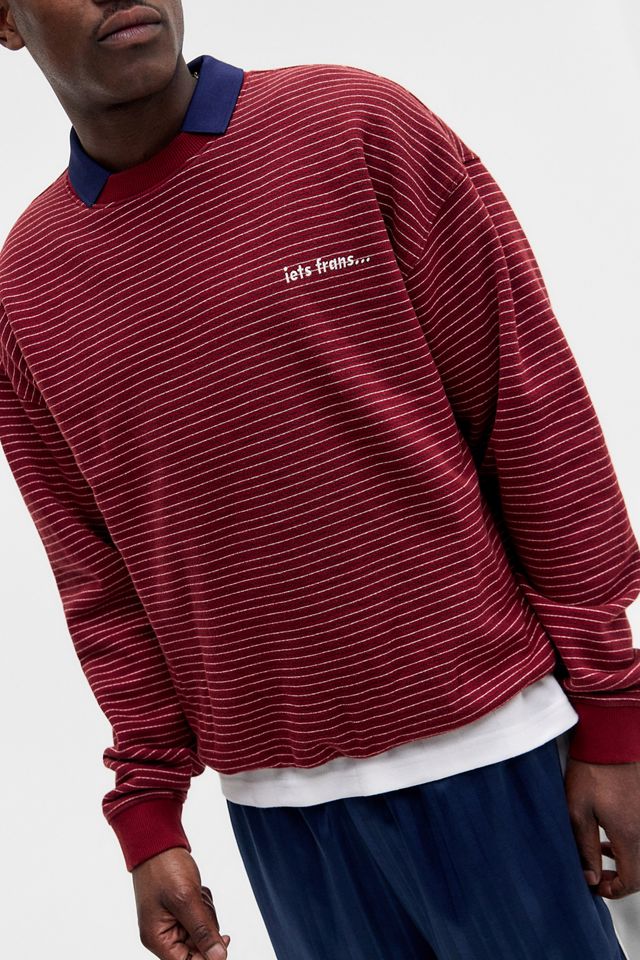 iets frans... Sweat-shirt à rayures micro rouges #1