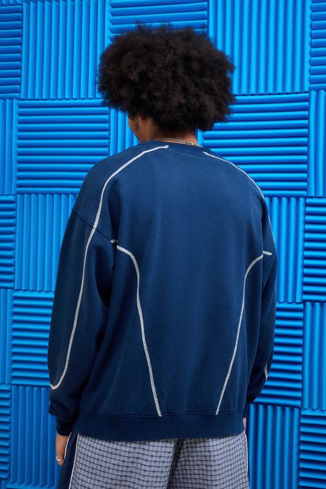 iets frans... Navy Contrast Stitch Sweater #3