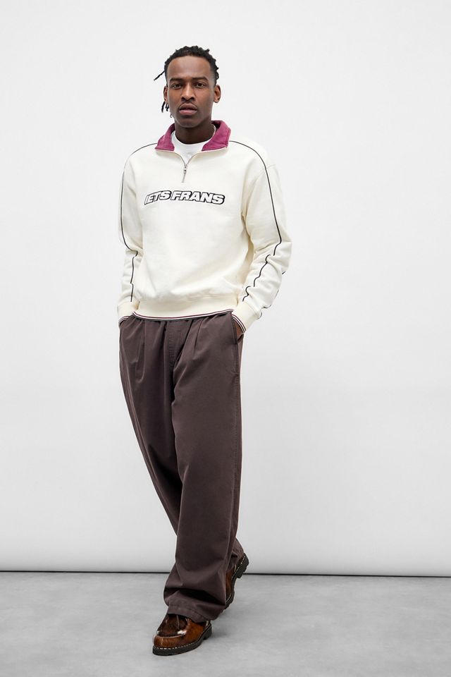 iets frans... Sudadera Ecru con Cuello Mock y Ribete #1