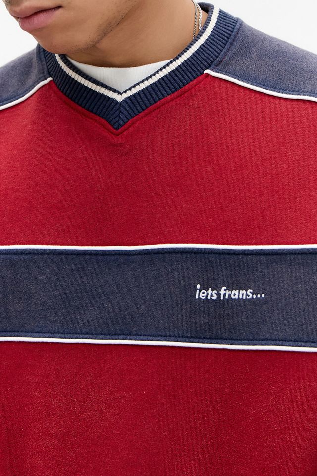 iets frans... Red Zach V-Neck Tipped Sweatshirt #3