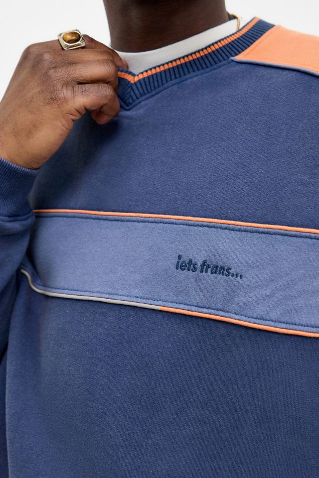 iets frans... Navy Zach V-Neck Tipped Sweatshirt #1