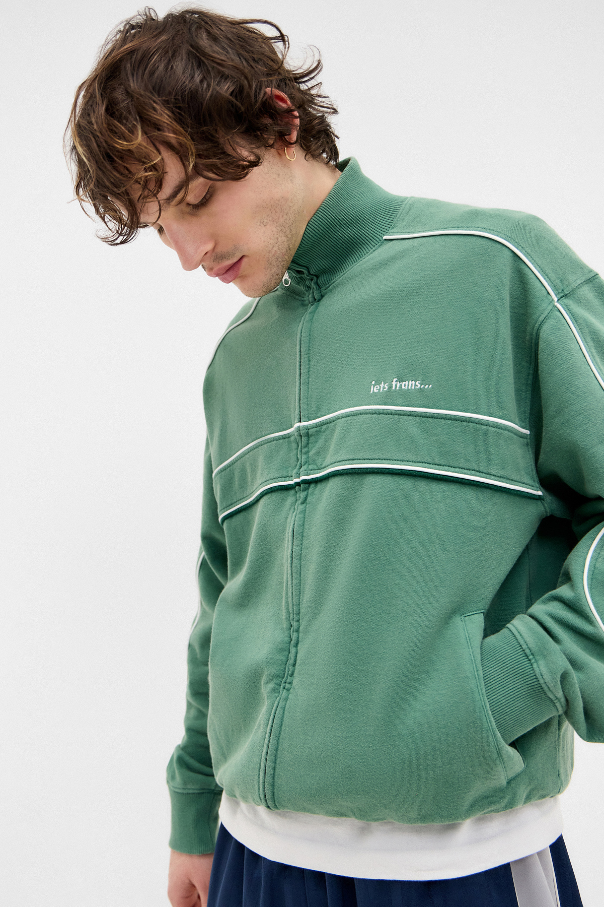 iets frans... Green Piped Track Top