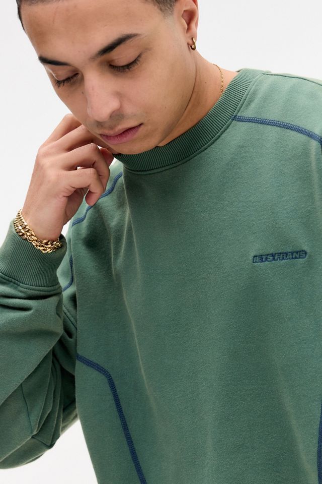iets frans... Green Contrast-Stitch Sweatshirt #3