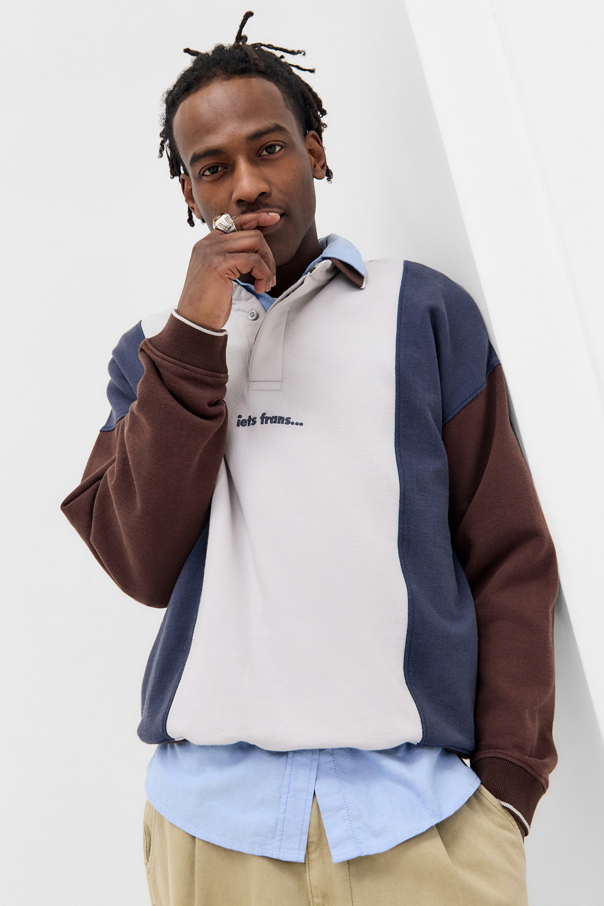 iets frans... Paneled Rugby Shirt