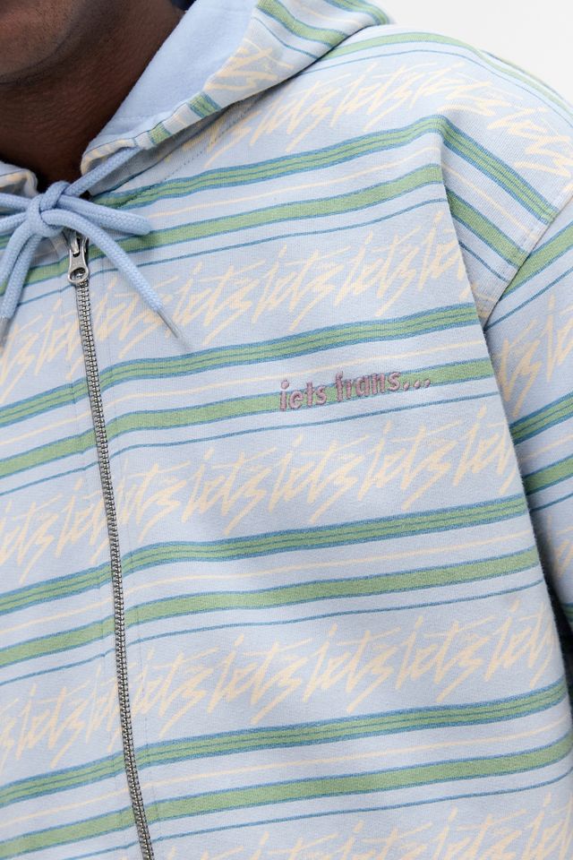 iets frans... Blue Striped Zip-Up Hoodie