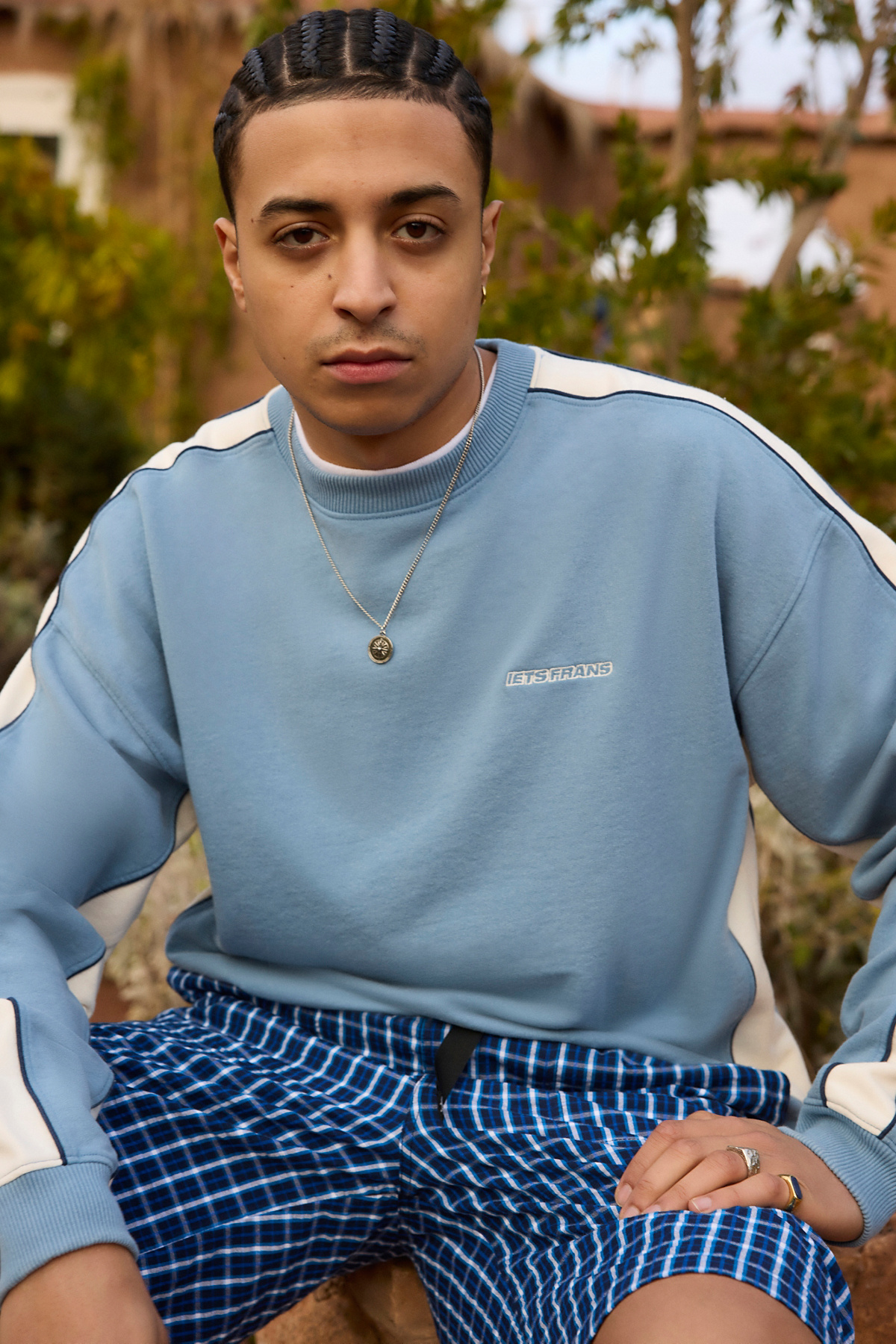 iets frans... Octavius Blue Panel Sweatshirt
