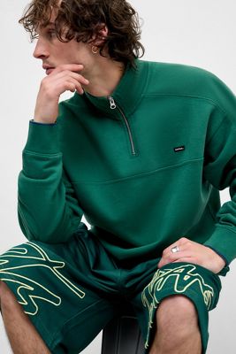 iets frans... Green Mock Neck Panel Fleece