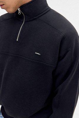 iets frans. Black Panel Mock Neck Sweatshirt - Black 2XS at Urban Outfitters