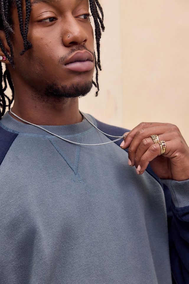 BDG Blue Tonal Raglan Sleeve Sweatshirt #2