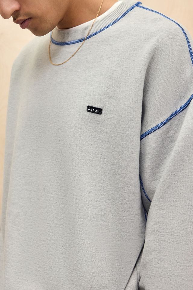 iets frans... Grauer Kontrastpullover #2