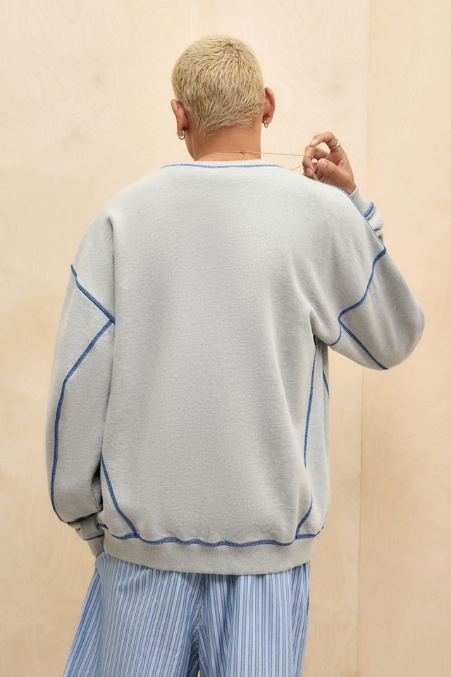 iets frans... Grauer Kontrastpullover #3