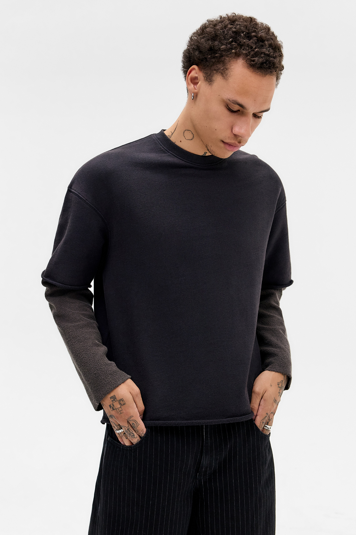 BDG Black 98 Double Layered Sweatshirt