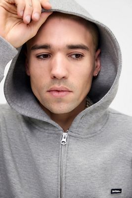 iets frans... Felpa con cappuccio e zip in scuba grigio