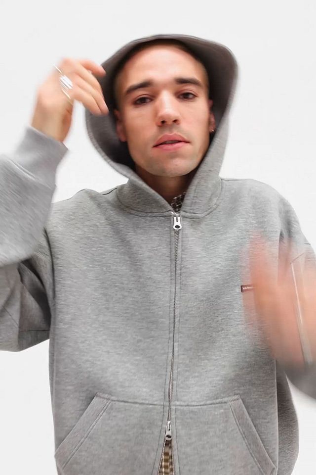 Sweat à Capuche Homme Iets Frans – Gris, Zip Intégral – Taille L – Coton