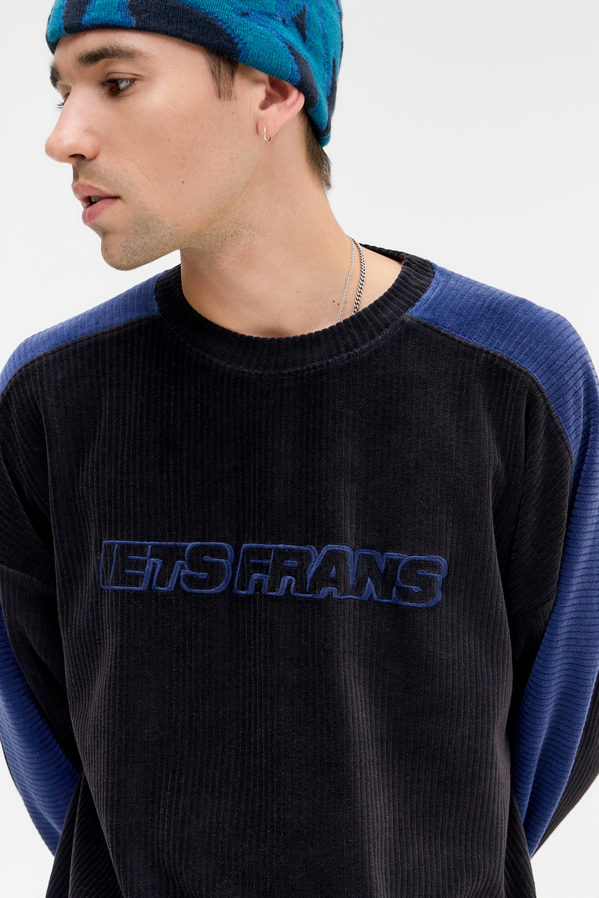 iets frans... Black Velour Panel Sweatshirt
