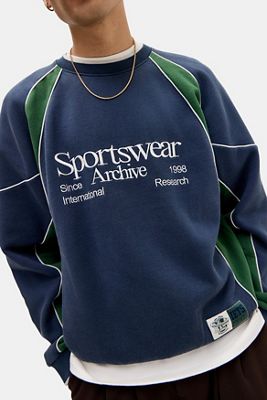 iets frans... Navy & Green Sporty Panel Sweatshirt