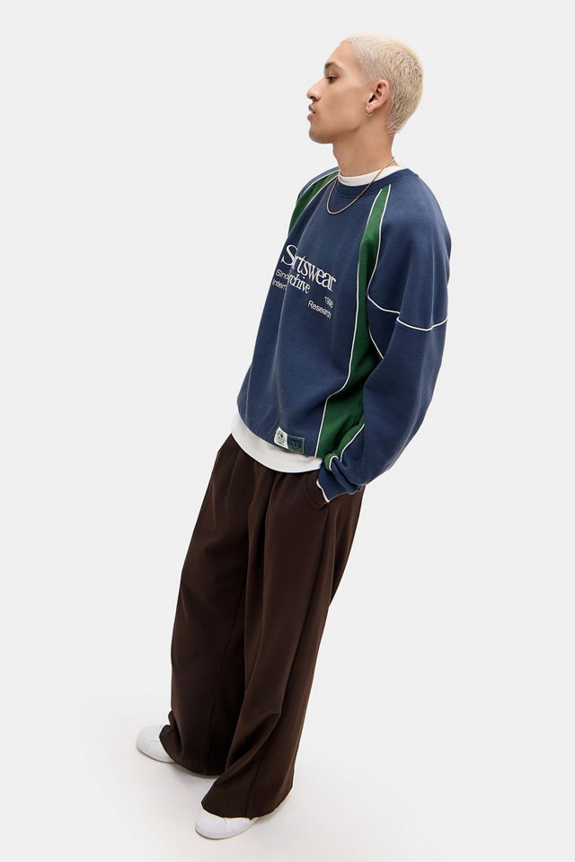 iets frans... Navy & Green Sporty Panel Sweatshirt #1