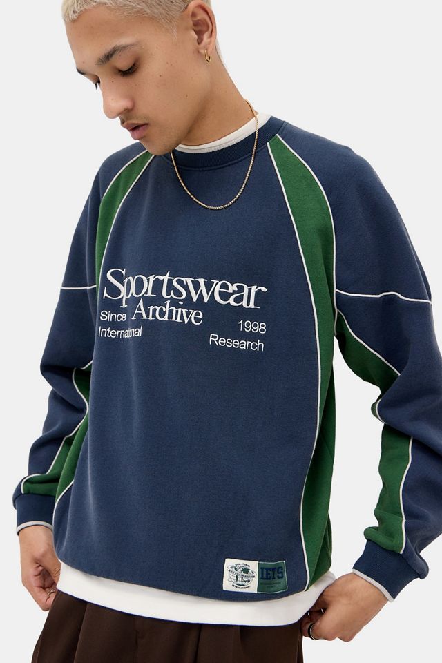 iets frans... Navy & Green Sporty Panel Sweatshirt #3