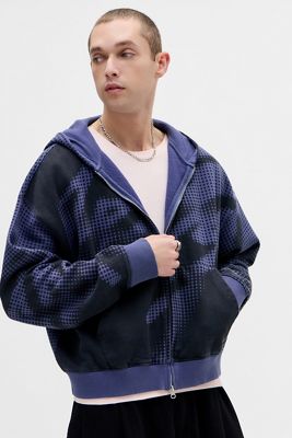 Pull à Capuche Urban Outfitters - Motif Montagne Fuji Lilas - Taille M - Occasion Parfait État