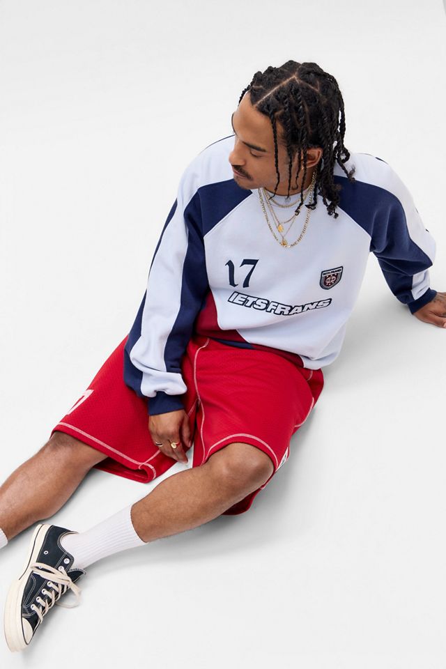 iets frans... Blauer Sweatshirt mit Einsatz #1