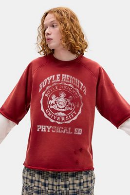 BDG Red Varsity Double Layer T-Shirt