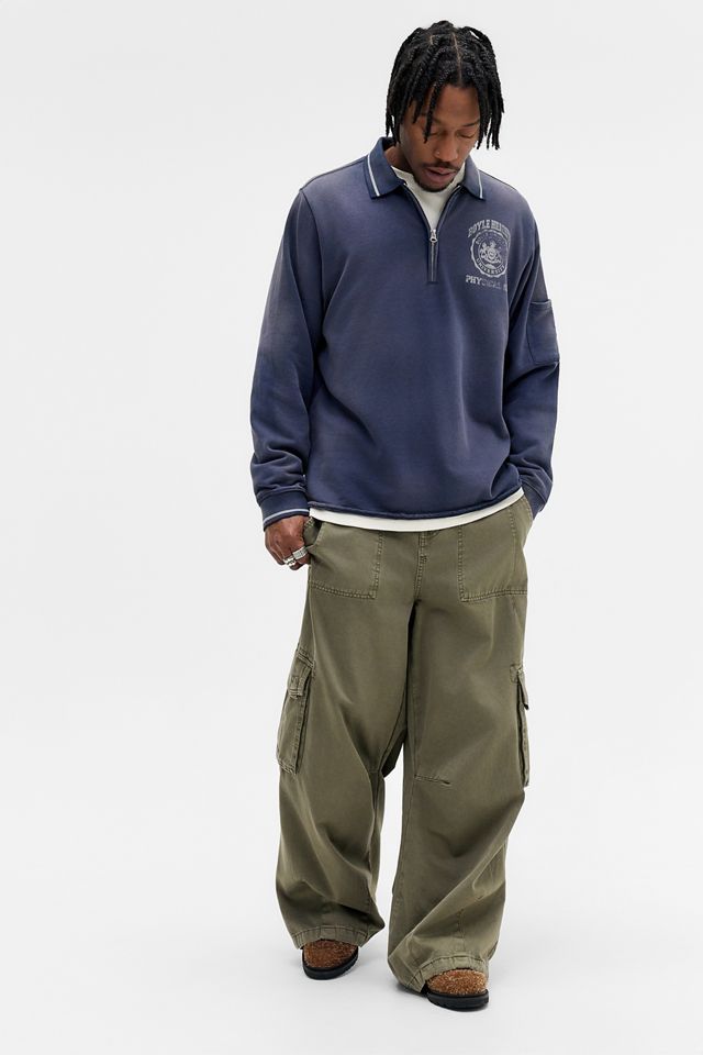 Sweat polo délavé au soleil bleu marine BDG #2